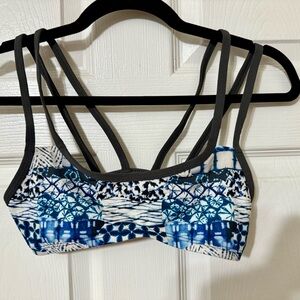 Jolyn Blue and White Bikini with Strappy Design